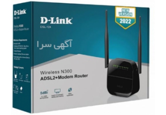 مودم دی لینک چهارپورته دو آنتن ADSL++مدل Dlink124