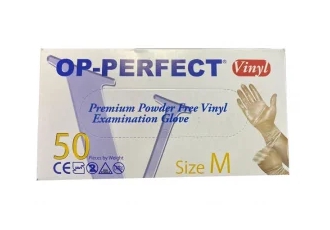 فروش دستکش وینیل op perfect دستکش وینیل op perfect بدون پودر سایز مدیوم