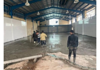 اجرای بتن ریزی کف محوطه در شهرک صنعتی کوثر مهندسین مشاور پرناک مجری بتن