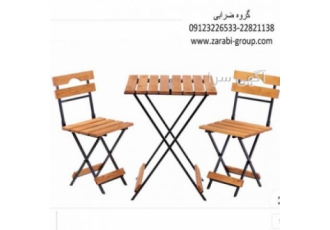 میزصندلی تاشو رویه چوپ پلاست خارجی