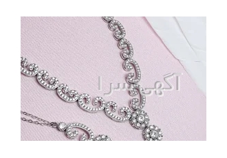 سرویس نقره رودیوم زنانه فاخر و زیبا _کد:۲۹۶۶۲