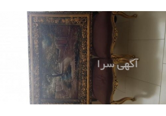 تابلو فرش دیواری فرش ماشینی 500 شانه تصویر منظره دور قاب محبت کاری