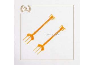 چنگال ۳ شاخه پلاستیکی تولیدی رویال پلاستیک چنگال سه شاخه پلاستیکی تعداد