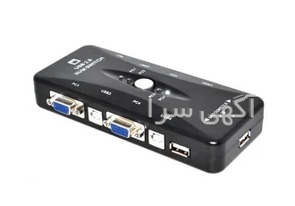 سوییچ کی وی ام 4 پورت USB2 دستی مدل KVM41UA به همراه 4 کابل kvm