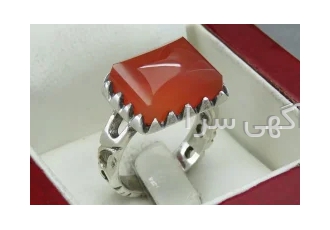 انگشتر عقیق یمنی مردانه خوشرنگ کد:۲۹۳۳۷ در مشهد نقره 925 عیار انگشتر