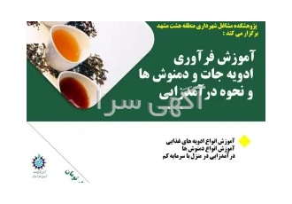 سمینار فرآوری ادویه جات و دمنوش ها و نحوه درآمدزایی