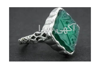 انگشتر نقره مردانه عقیق سبز خوشرنگ کد:۳۰۹۴۳ در مشهد فروش انگشتر مردانه