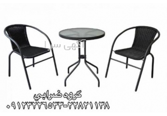 میز صندلی حصیری 2 نفره و نفره فضای باز