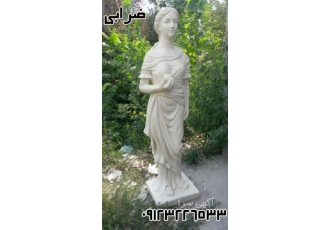 مجسمه فرشته زن رومی سیب به دسیت سنگی
