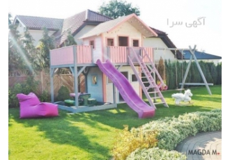 طراحی و ساخت انواع کلبه چوبی بازی