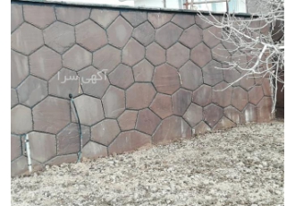سنگ اجرای سنگ لاشه بهترین شکل منظم دیوار کف در کردان سنگ اجرای سنگ
