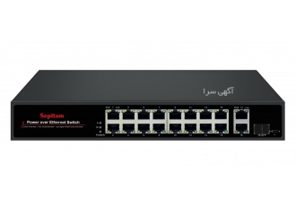 PoE سوئیچ ۱۶ پورت ۱۰/۱۰۰mbps دارای ۲ پورت آپلینک Sepitam PS216E GC این