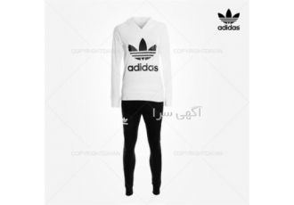 ست سویشرت و شلوار زنانه Adidas در تهران جنس پلی استر پنبه ترویرا جنس