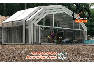 اجرای سقف لاکچری اتوماتیک پارچه ای و شیشه ای