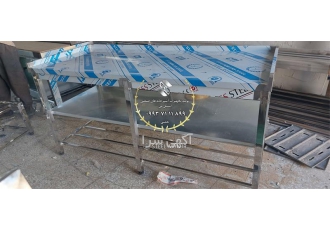 فروش میز کار ۲ طبقه استیل در یزد میز کار 2 طبقه استیل دارای طبقه اضافه