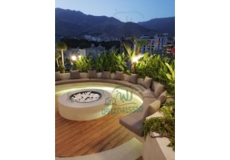 گل وگیاه فضای سبز چمن رول طبیعی روف گاردن