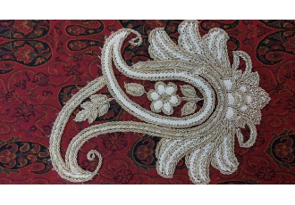 رومیزی پارچه ای سرمه دوزی گلدوزی آموزش دوخت و آماده سازی سرویس