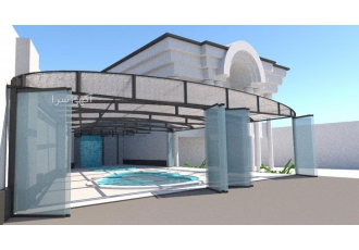 سقف متحرک استخری با سازه الومینیوم و پلی کربنات جهت استعلام قیمت عدد 15