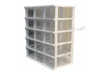 جعبه قطعات ۱۵ کشو کریستالی ۵ طبقه در تهران فروش جعبه قطعات 15 کشو