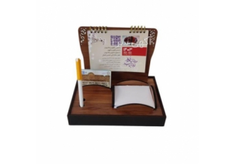 تقویم رومیزی اداری چوبی جا کارتی و جا یادداشت در تهران کد 7 ابعاد پایه