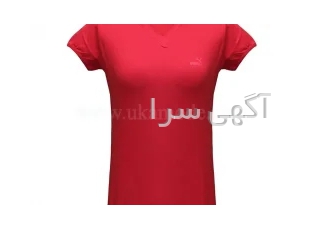 تیشرت زنانه پنبه ای آستین کش یقه هفت چاپ پوما