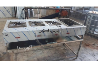 فروش اجاق ۴ شعله در تهران اجاق 4 شعله خطی صنعتی در رستوران فست فود