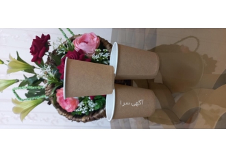 ایوان کاغذی ۲۲۰سی سی این لیوان از مقوای زخیم درست شده و به هیچ عنوان آب