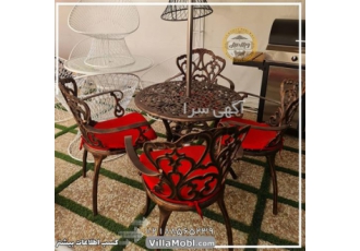 میز و صندلی باغی آلومینیومی مدالیوم دسته دار