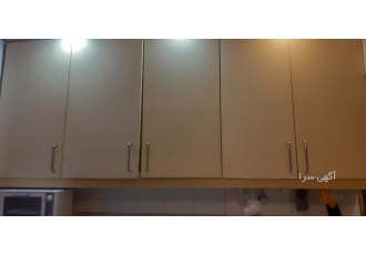 کابینت فلزی با نماام دی اف کابینت فلزی با نما ام دی اف سینک دوقلو و هود