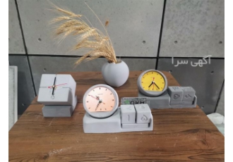 ساعت گلدان هولدر موبایل بتنی در رشت تولید و ساخت انواع هدیه