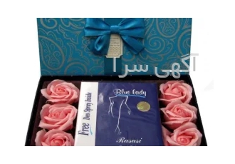 پک هدیه تولد گل و ادکلن واسپری Blue Lady پک هدیه تولد گل و ادکلن واسپری