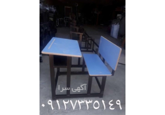میز و نیمکت MDF دو نفره پشتی دار