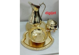 سرویس سماور ذغالی عمده سرویس سماور ذغالی پارچ برنجی قوری برنجی و کاسه