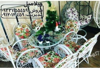 سرویس نشیمن کالسکه فرفورژه در یاسوج ست میزوصندلی باغی فرفورژه #128070 #