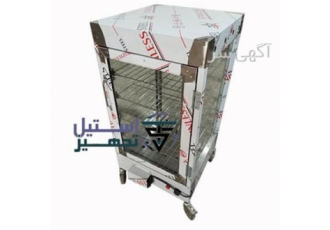 گرمکن ویترینی برقی ۸ طبقه در ارومیه گرمخانه غذا شیشه ای ایستاده ویترینی