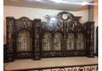 درب رومی لوکس تلفیق برنز و فرفورژه اهن درب لوکس رومی با رنگ