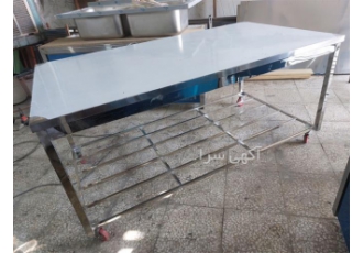 خرید میز کار استیل چرخ دار با پاتروکی کارگاهی در ایلام میز کار کنار