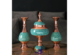 ظروف و محصولات فیروزه کوبی صنایع دستی زاوش اصفهان