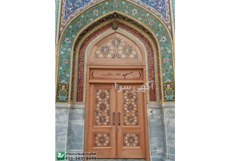 ساخت درب چوبی سنتی ورودی مسجد ، نمازخانه و ...