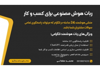 ربات تلگرامی هوشمند برای کسب و کارها آیا به دنبال فردی هستید که بتواند