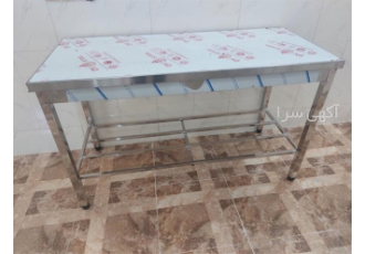 ارزان ترین میز کار استیل ۱۹۰ سانتی در بوشهر میز مرغ و ماهی دارای لبه
