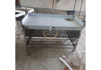 میز استیل پایه چرخدار
