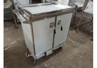 ساخت ترولی گرم خانه دار استیل در تهران گرم خانه غذا ساخته شده از ورق