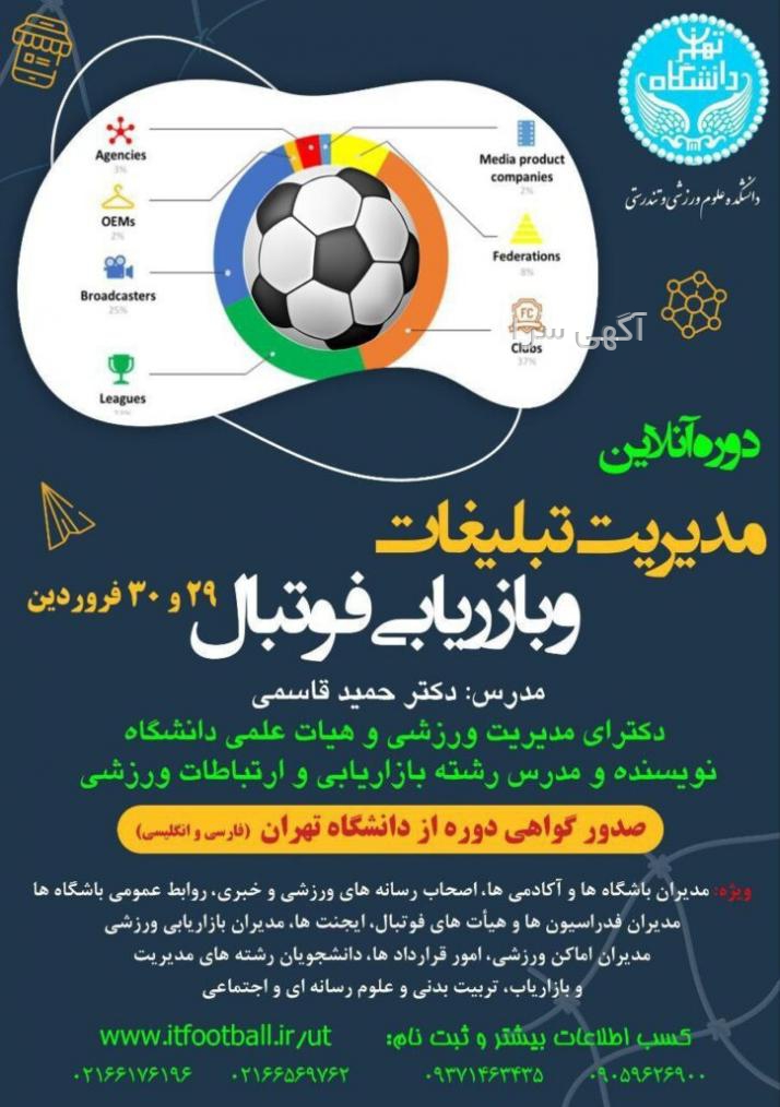 آگهی های رشته های ورزشی - تهران