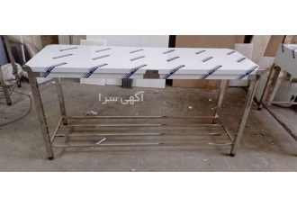 ساخت و فروش میز کار استیل در تهران در قسمت پایین میز یک طبقه پاتروکی