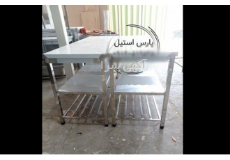 میز کار استیل صنعتی در تهران میز استیل دو طبقه طراحی و تولید میز کار