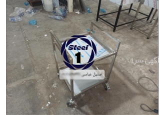 ترولی حمل غذا با پایه های استیل در تهران فروش ویژه ترولی های حمل غذا