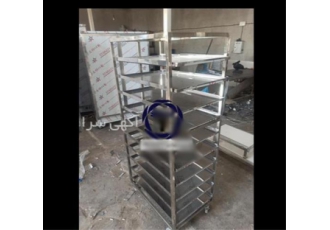 ترولی استیل قابل استفاده در رستوران‌ها برای حمل غذا