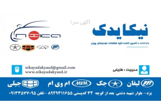 نیکایدک تامین کننده قطعات یدکی خودروهای چینی درکمترین زمان ممکن