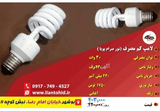 فروش لامپ کم مصرف (نور صرام پویا )